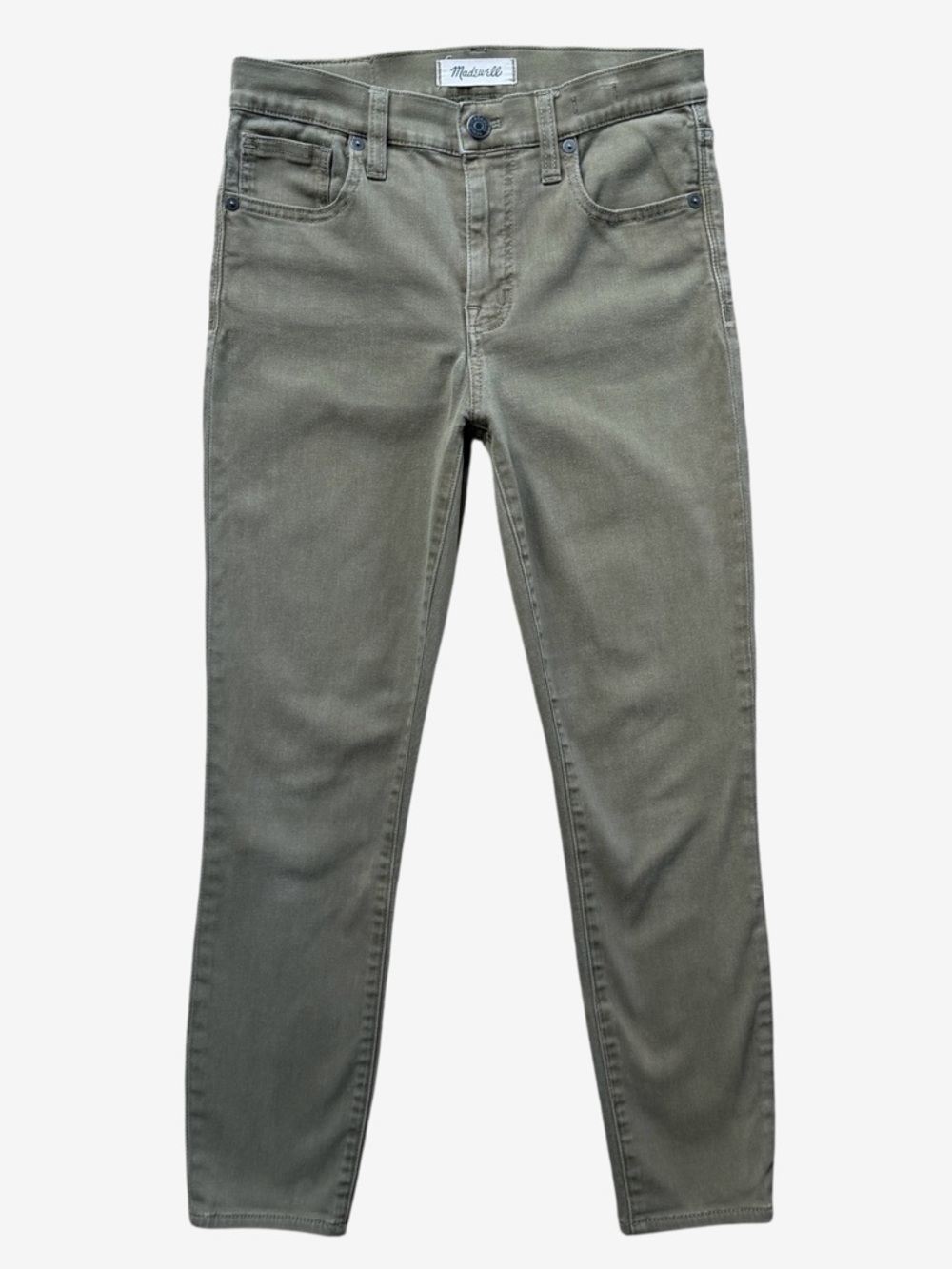Madewell 9” High Riser Skinny Skinny Olive Green Jeans Size 26